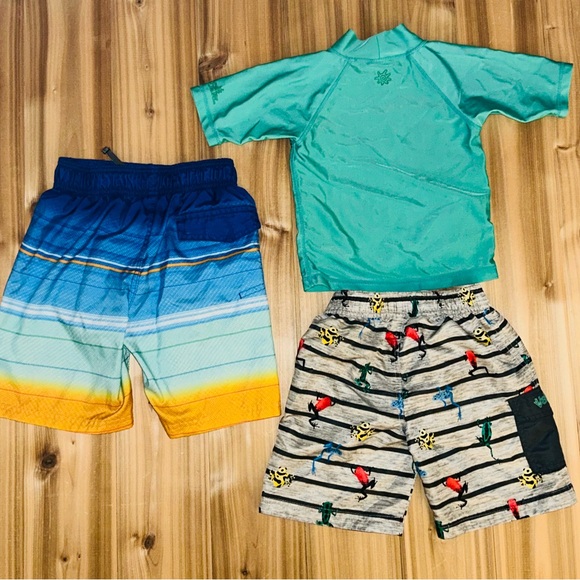 UV SKINZ Toddler Boy Swim Set w/ Hat size 5 & Extra pair of Zero X Sz 5/6 Trunks - Picture 5 of 14